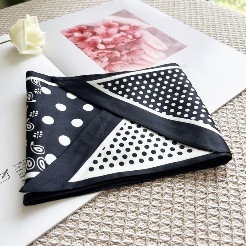 FONYVE Silk Head Scarf for Hair Fashion Headwrap for Women Lightweight Neck Tie - Image 5